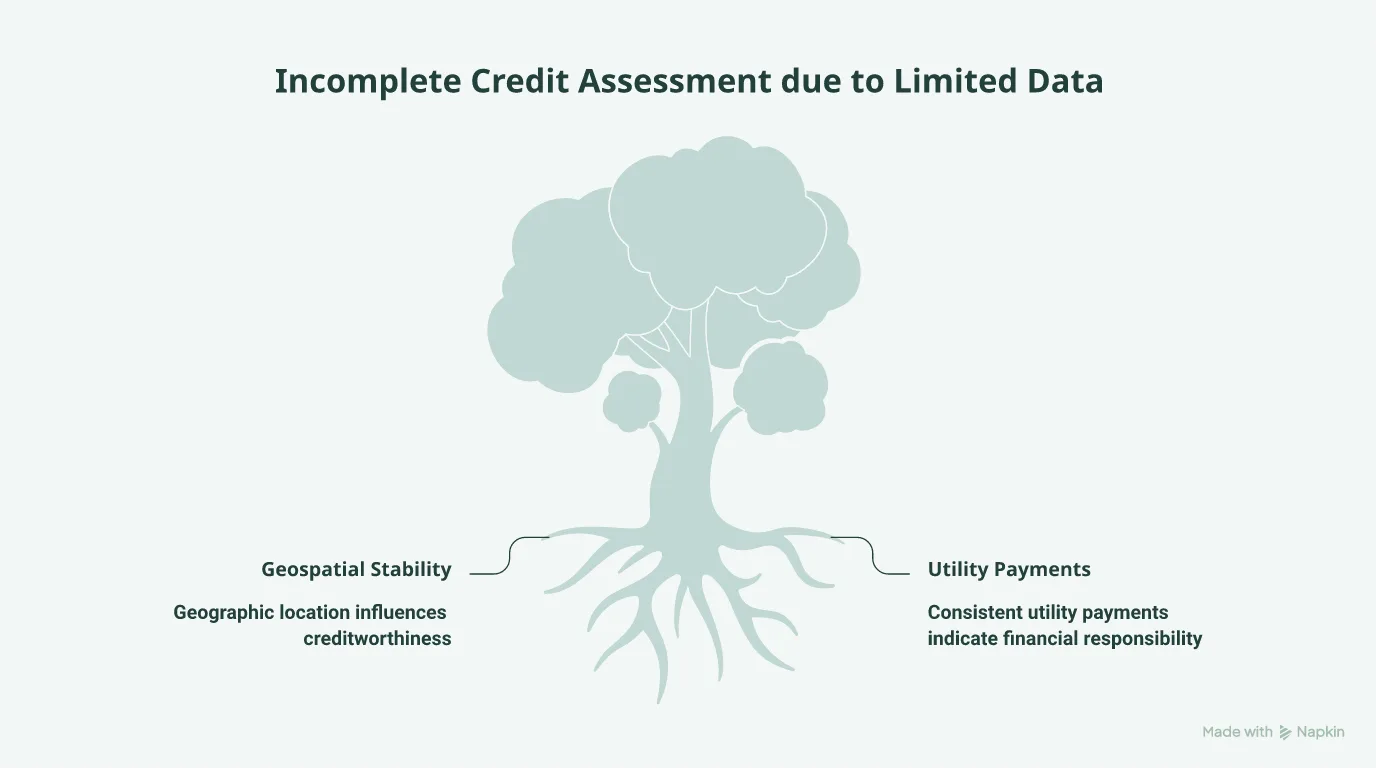 Hierarchy diagram of alternative credit scoring data points