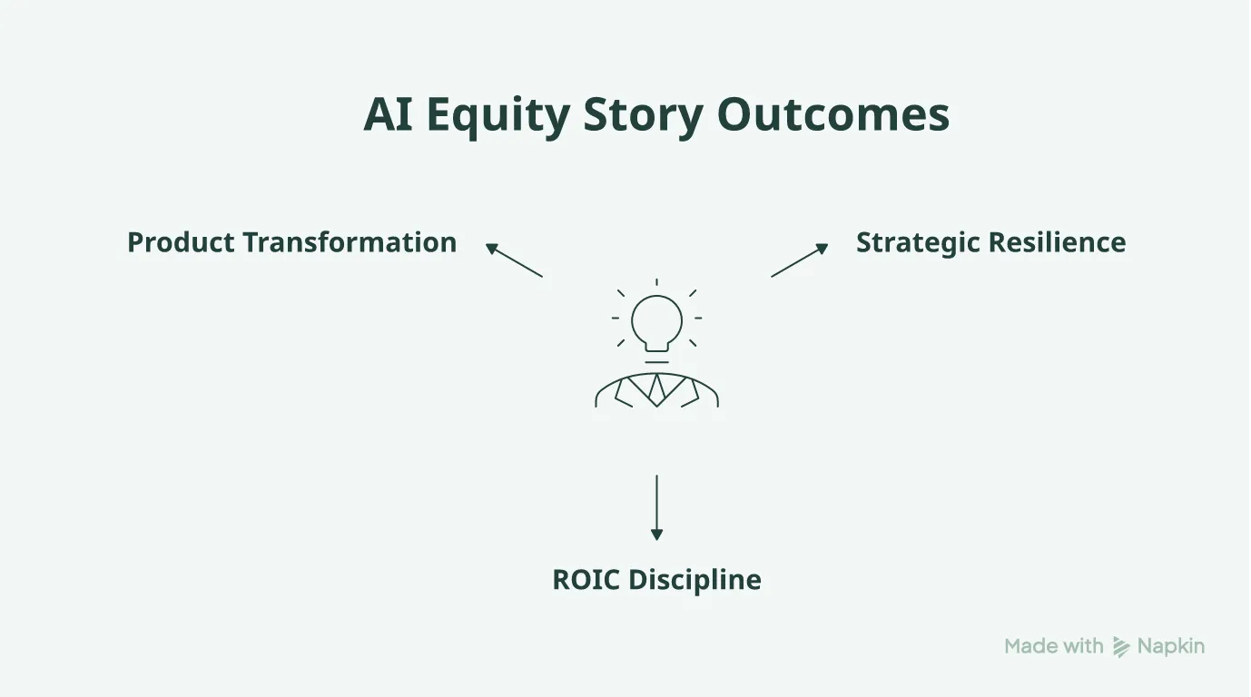 Mind map showing the core components of the new AI equity story.